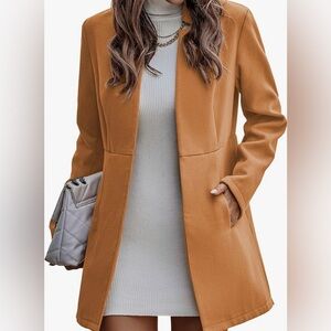 Large khaki slim fit trench coat casual blazer!